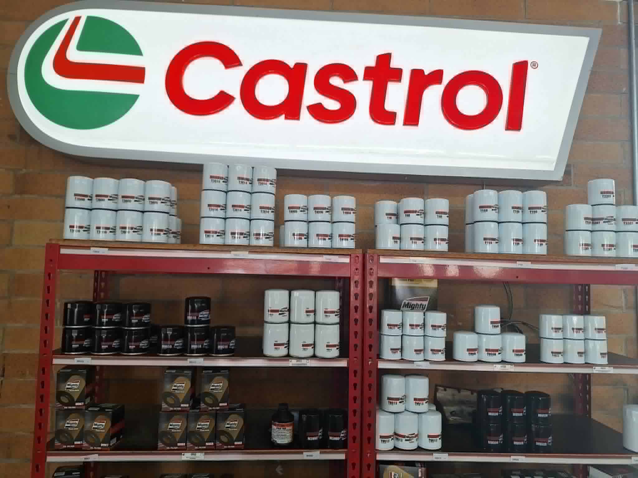 Castrol and filter inventory at Quality Auto Repair