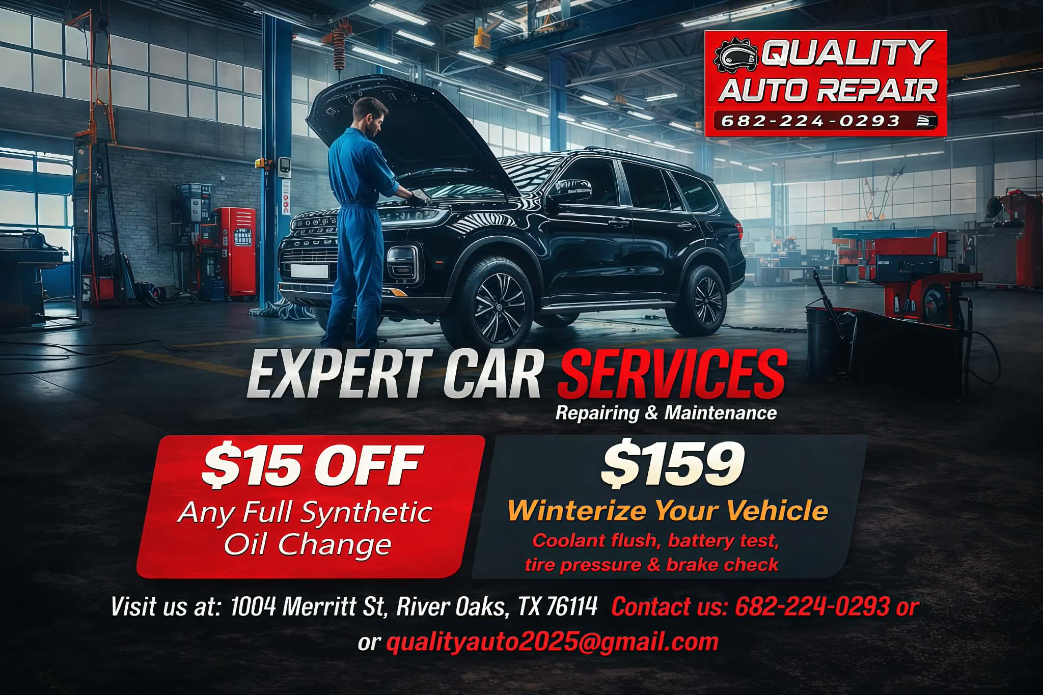 Expert car services promo graphic
