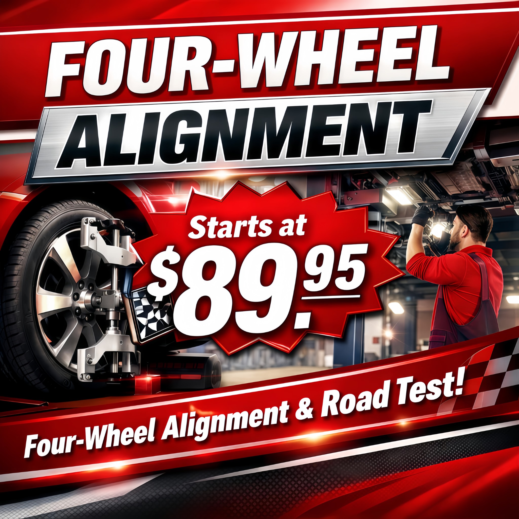 Four-wheel alignment pricing ad